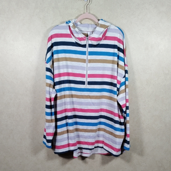 LIVI Lane Bryant Jackets & Blazers - *E156 LIVI Lane Bryant multi-color striped L/S hoodie 22/24 NWOT CLEARANCE